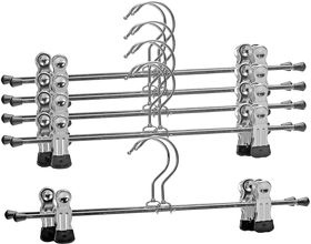 Mawa 40 cm Pant, Skirt Hanger with Grip Coated Clips 10 Pcs Set