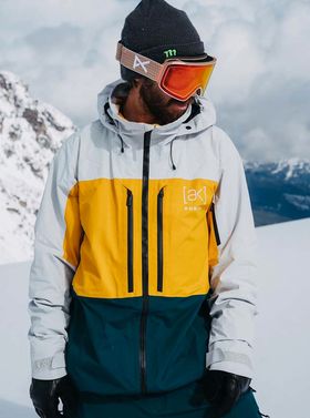 Burton [ak] Gore-Tex Swash Gray Gold Emerald Pánska Snowboardová Bunda